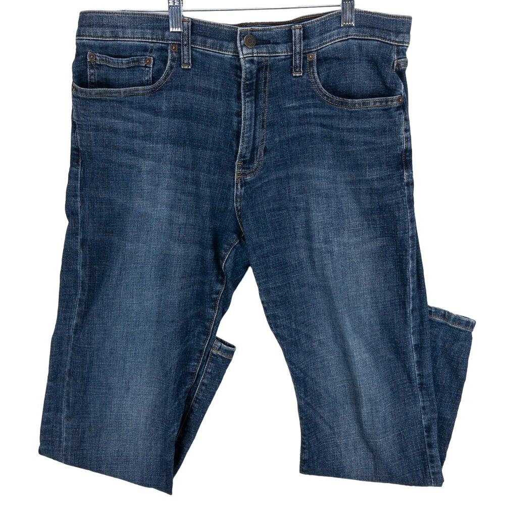 Lucky Brand 121 Slim Straight Jeans Men's 34x30 Blue Dark Wash Stretch Denim